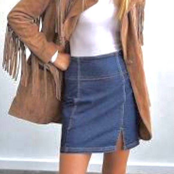 Free People Denim Mini Skirt, new with tags - Picture 1 of 11